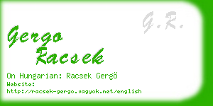 gergo racsek business card