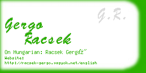 gergo racsek business card